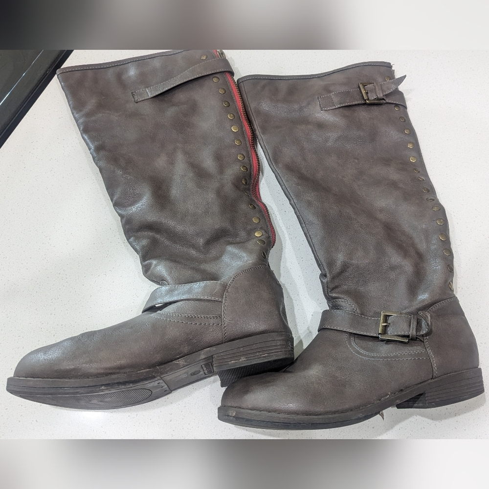 Brinley Co Gray Knee High Boots